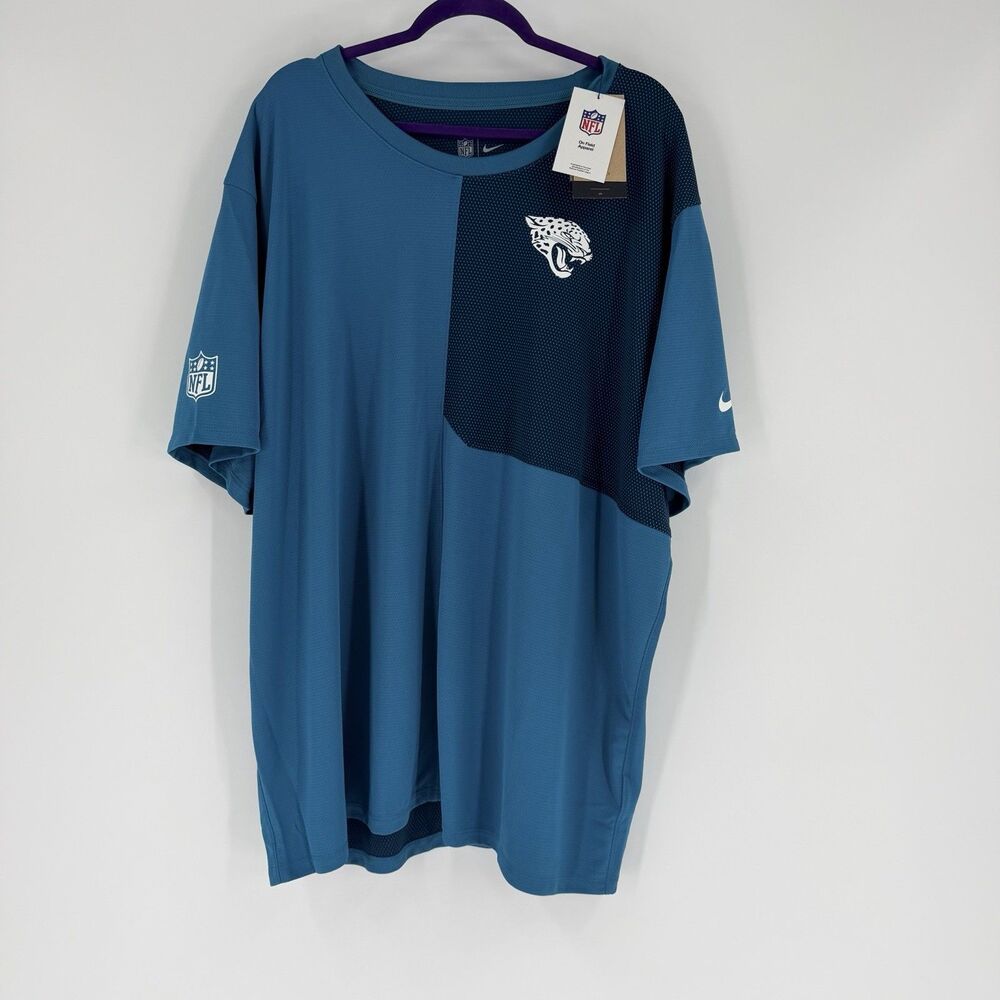 NEW Jacksonville Jaguars Nike NFL  Teal Dri-Fit Short Sleeve Shirt Men's 4XL